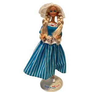Mattel BARBIE Doll DUTCH #11104 Dolls of the World 1993 Special Edition W/ Stand